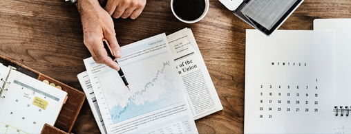 A man Analyzing financial reports