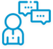 Person with speech bubbles icon